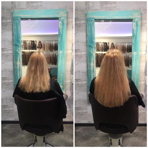 Voor en foto's hairextensions - Kampen